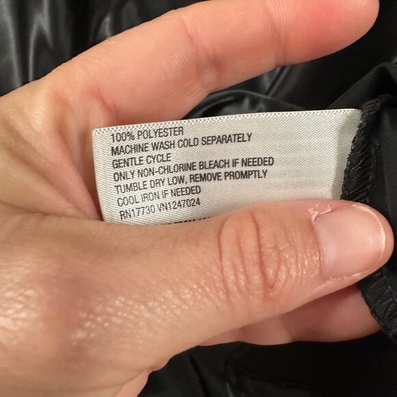 A New Day S Black Satin Spaghetti Strap V-Neck Slip Dress Midi Sexy Sleek - Picture 4 of 5